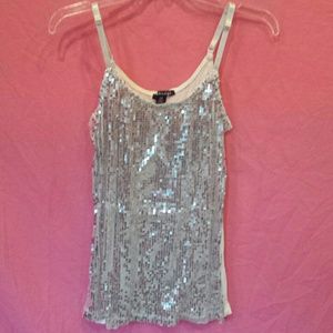 Silver sequin tank top