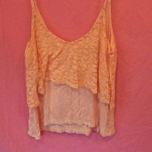 Coral lace crop top from Rue 21