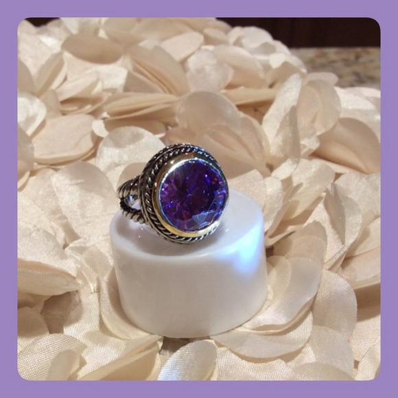 Jewelry - SOLD NEW  Purple DesignerLook Crystal CableRING