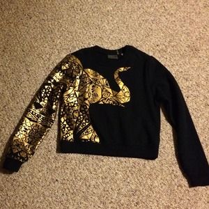 Gold and black elephant sweater