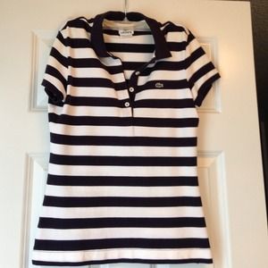 Lacoste polo navy and white stripe