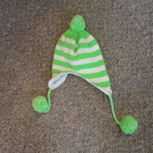 Lime green striped hat
