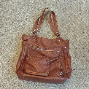Brown leather purse