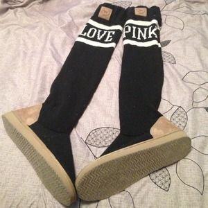 Love PINK slipper sock boots