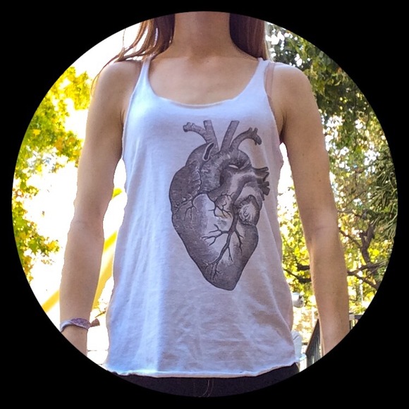 Anatomically Correct Heart On Racerback Tank - Picture 2 of 3
