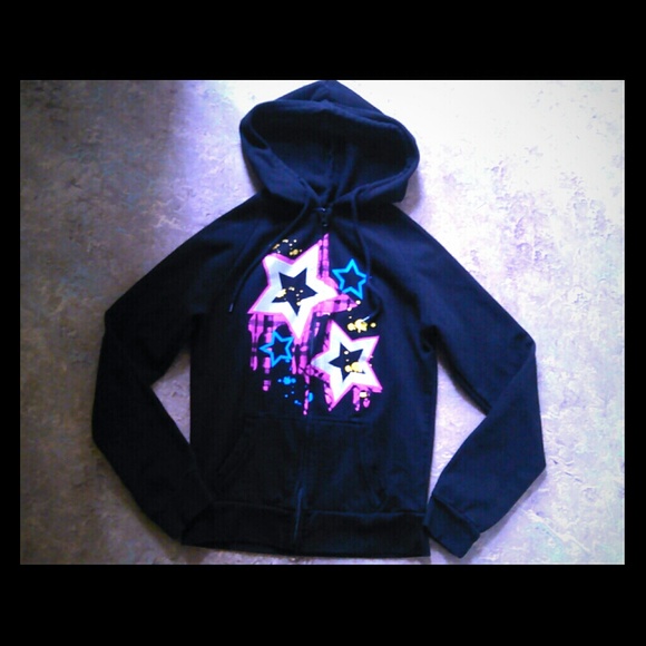 💔 CLOSING SALE💔 Pink & Blue Stars Zipup Hoodie M