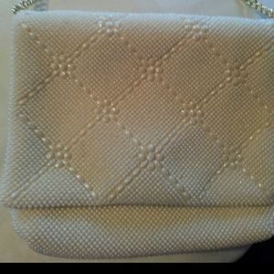 White beaded purse