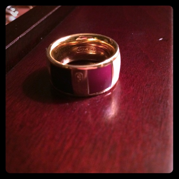 Coach multi color block ring