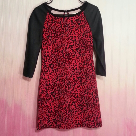 Marilyn Monroe Scuba red cheetah leather dress