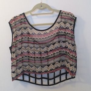 Sheer, cut out back shirt