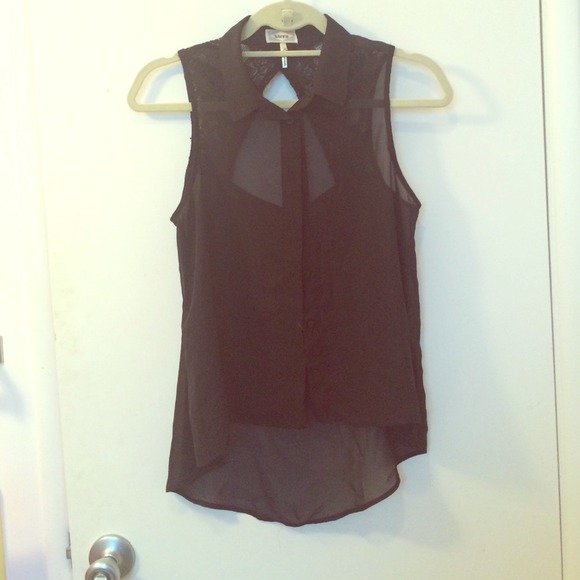 Sheer black tank top