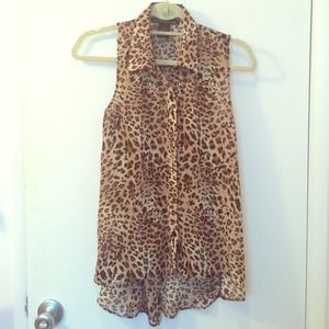 Sheer cheetah print top