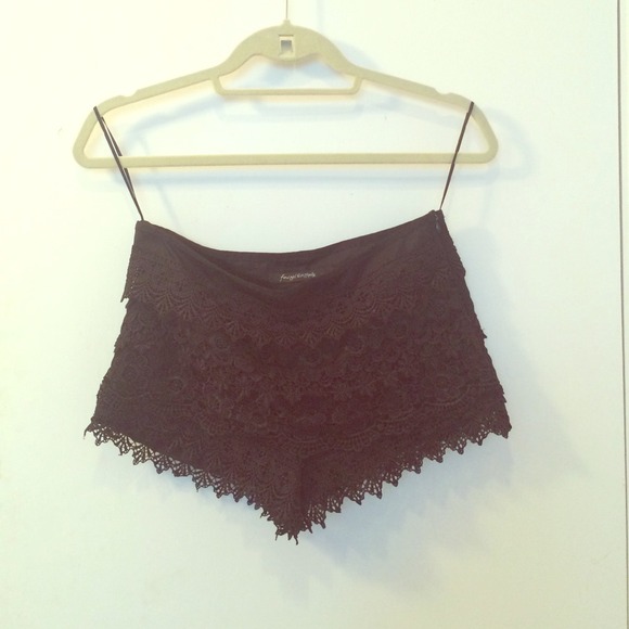 Black lace shorts