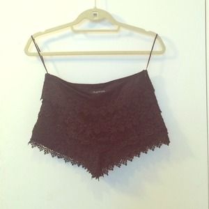 Black lace shorts