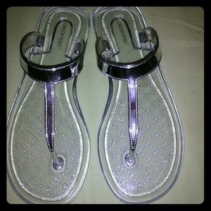 London Rebel Size 8 Clear Flip flop Sandal
