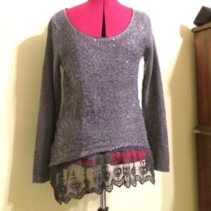 Army green sparkly sweater