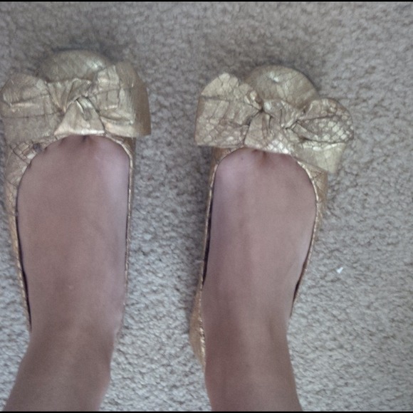 Sam Edelman Gold Bow Flats