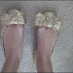 Sam Edelman Gold Bow Flats