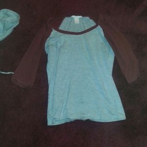 Burgundy and gray baseball t shirt