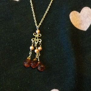 💗Nostalgic Carmel color goldtone necklace NIB💗