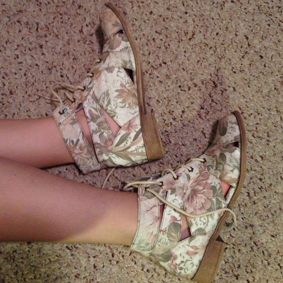 DSW Shoes - Floral cut out booties
