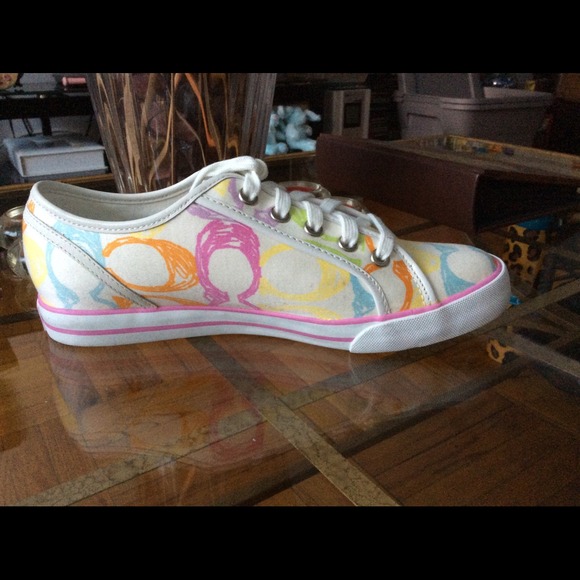 Ladies multi colored coach sneakers