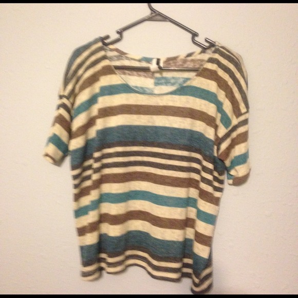 Striped loose fitting short sleeve by Mon Ami Lge