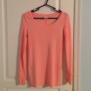 PINK hot coral flannel sweater