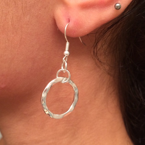 Matching dangle hoop earring and necklace set. - Picture 2 of 2