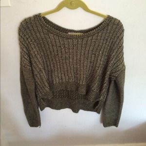 Green crop top sweater