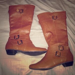Brown riding boots