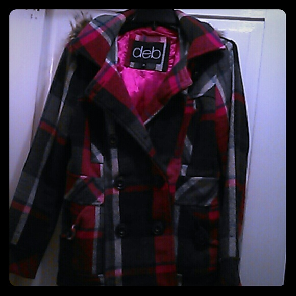 Multiple colored plaid peacoat