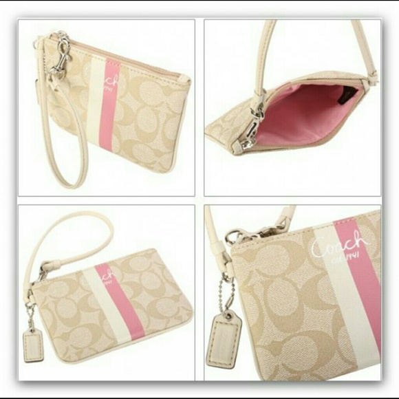 Coach Clutches & Wallets - 💯Authentic Coach Heritage Stripe Wristlet