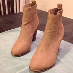 Camel colored leather ankle boots, never worn!