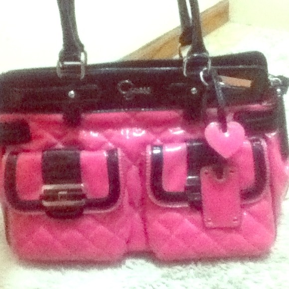 Pink and black Guess by Marciano large purse