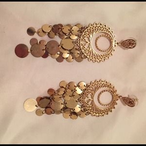 Gold colored earrings