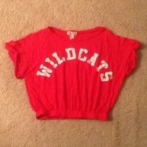 Red "Wildcats" Crop Top.