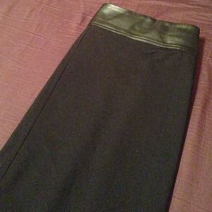 Dress Skirt w/ Leather Detail