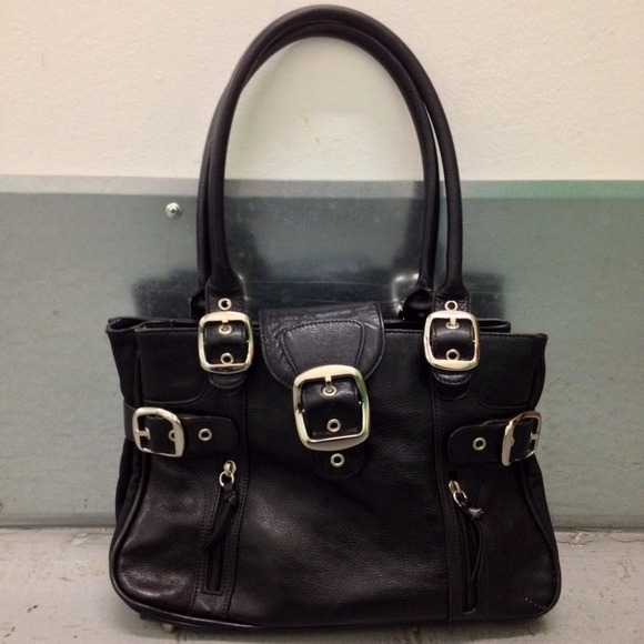 ❗SOLD❗Trissino Black Leather Satchel with Hardware