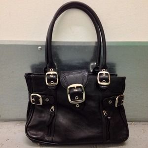 ❗SOLD❗Trissino Black Leather Satchel with Hardware