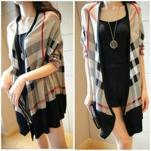 Oversized Plaid Cardigan - Brand new