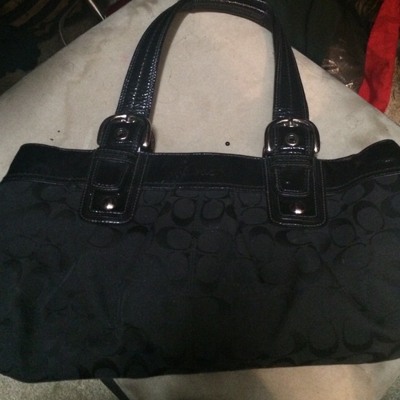 Black real coach purse
