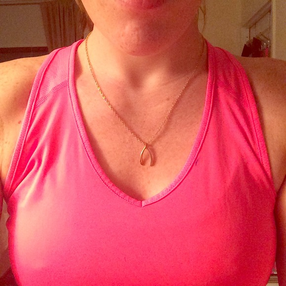 Gold wishbone necklace