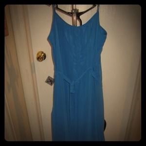 Blue chiffon maxi dress size s
