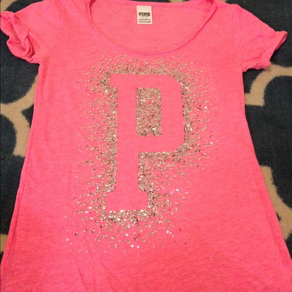 VS PINK short sleeve sequined shirt - Picture 1 of 4