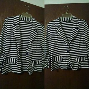 Stripped Black & White Blazer