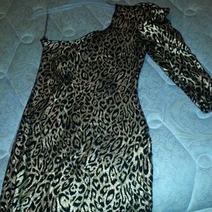 Fredricks gold and black print dress