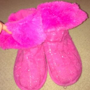 pink glitter boots