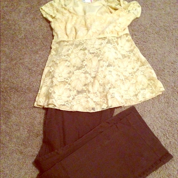 Lace Top and Vintage Slacks