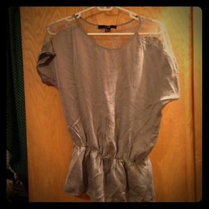 Forever 21 silver sheer blouse